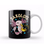 Cute & Funny Saxolotl Adorable Axolotl Playing Sax Kupa Bardak Porselen