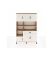 Arges Dolap 10 Raflı Tek Çekmeceli 6 Kapaklı 132x30x195 Çam-Aytaşı/Aytaşı