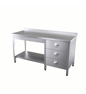 Vital  VCT-TG-126 Çalışma Tezgahı Taban Raflı Grup Çekmeceli