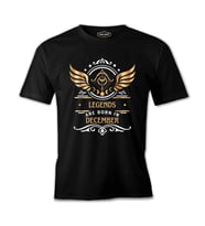 Legends are Born in December - Sagittarius Yay Burcu Siyah Erkek Tshirt