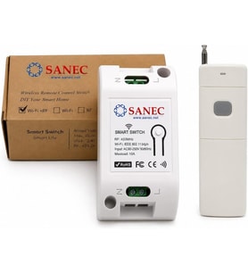 Akıllı WiFi + RF 433MHz Tek Kanallı 10A Röle Modülü - AC 100-240V Uzun Menzil RF Kumandalı Set (Tuya, Alexa, Google Asistan Destekli)