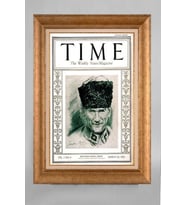 Çerçeveli Paspartulu Atatürk Tablo a782 (Gold)
