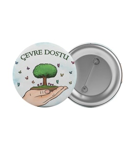 Çevre Dostu Çanta Rozeti 20 Adet En Büyük Boy 5.8cm İğneli Broş