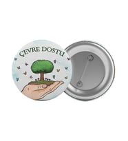 Çevre Dostu Çanta Rozeti 20 Adet En Büyük Boy 5.8cm İğneli Broş