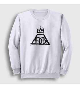 Presmono Unisex Beyaz Logo Fall Out Boy Sweatshirt 62482tt (Beyaz)