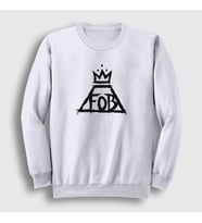 Presmono Unisex Beyaz Logo Fall Out Boy Sweatshirt 62482tt (Beyaz)