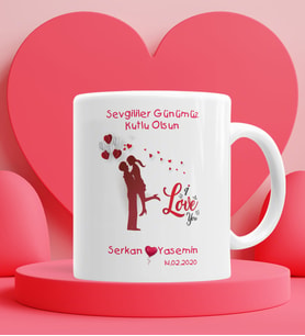 Sevgililer Günü Hediyesi Kupa Bardak Beyaz 018