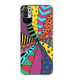 PrintiFy Xiaomi Redmi 10 5G ile Uyumlu 1mm Slim Fit Retro Renkler 4 Baskılı Şeffaf  Kılıf