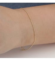 Glorria Altın 1 mm Top Zincir Bileklik