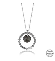 Crystal Taşlı Halka 925 Ayar Gümüş Kolye