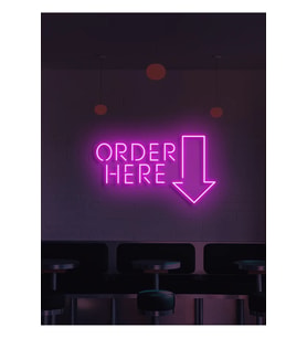 ORDER HERE Yazılı ve Şekilli Neon Tabela