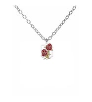 Bloody Rose Kan Kırmızısı Gül Figürlü Kolye – 60 cm Zincirli Gotik Unisex Takı