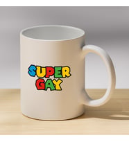 Super Gay Yazılı Renkli Kupa - Eğlenceli Tasarımlı Hediyelik Kupa