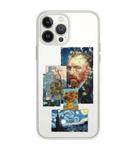 Iphone 15 Pro Uyumlu Van Gogh ve Sanatsal Tablolar Tasarımlı Şeffaf Telefon Kılıfı