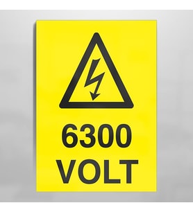 6300 Volt Uyarı Levhası 20x30cm (Karışık)