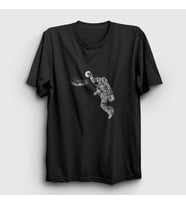 Presmono Unisex Siyah Basketball Astronaut Space Astronot Uzay T-Shirt 282190tt