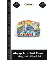 Ahşap İstanbul Temalı Magnet Şehir Hatıra Ev Dekor Ofis Süs