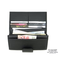 Hakiki Deri Cüzdan  İsme Özel Cüzdan  19x9  TM 970-4 Hediyelik Cüzdan (Siyah-Gri)