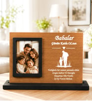 Kişiye Özel Babalar Günü Ahşap Fotoğraflı Masaüstü Çerçeve – Babama Özel Anlamlı Hediye