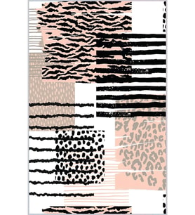Eliana Home Baskılı, Yıkanabilir Kaymaz Taban Salon Halısı LNA0238 100x150 cm (Pembe)