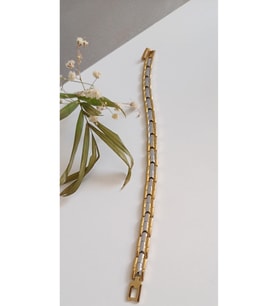 ÇELİK BİLEKLİK ERKEK  ÜNİSEKS GOLD 19 CM AYARLANABİLİR ERKEK & KADIN 14 AYAR GOLD ALTIN RENGİNDE