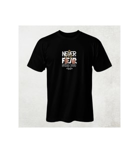 Never Fear Stop You Desenli Unisex Yarım Kollu Bisiklet Yaka %100 Pamuk Oversize T-shirt