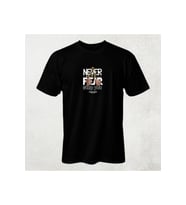 Never Fear Stop You Desenli Unisex Yarım Kollu Bisiklet Yaka %100 Pamuk Oversize T-shirt (Siyah)