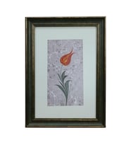 e38 EL İŞÇİLİĞİ SARI LALE EBRU TABLO 46*33 CM-6458