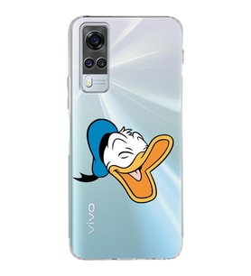 Vivo Y51 Uyumlu Kamera Korumalı Kapak Donald Duck Tasarımlı Şeffaf Silikon Kılıf