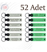Beyaz & Fıstık Yeşili, Doğum Günü Partilerine Küçük Anı, 52’li Set, Kişiselleştirilebilir Anahtarlık