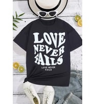 Çocuk Love Pamuklu Tshirt (Siyah)