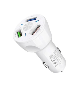 Powermaster TE-091 3 lü Usb Çakmaklık QC 3.0 Hızlı Araç Şarj Cihazı Oto Çakmaklık Şarj Aleti