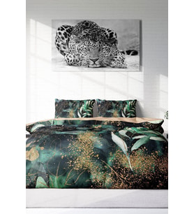 Çift Kişilik ( Lastikli Çarşaflı ) %100 Pamuk Saten Nevresim Takımı Floral Watercolor