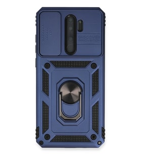 Newface Xiaomi Redmi Note 8 Pro Kılıf Pars Lens Yüzüklü Silikon - Lacivert