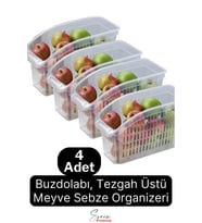 Buzdolabı Sepeti Çok Amaçlı Evye Altı Dolap İçi Meyve Sebze Düzenleyici Sepet Organizer Şeffaf 4'lü