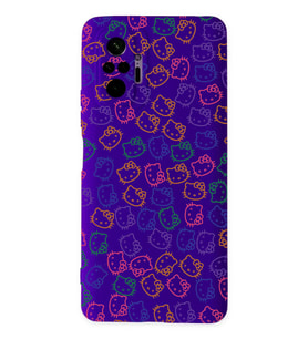 Xiaomi Redmi Note 10 Pro Uyumlu Lansman Kılıf Hello Kitty Tasarımlı İçi Kadife Kapak-Mor (Şeffaf)