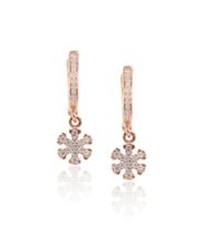 Kar Tanesi Model Zirkon Taşlı Rose Kaplama Bayan Gümüş Küpe 201022763
