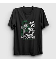 Presmono Unisex Siyah Izuku Anime Boku No Hero Academia T-Shirt 128681tt
