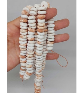 Kahverengi Pigmentli Yassı Mat Seramik Boncuk Dizi 10-12mm/23cm (54210)