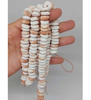 Kahverengi Pigmentli Yassı Mat Seramik Boncuk Dizi 10-12mm/23cm (54210)