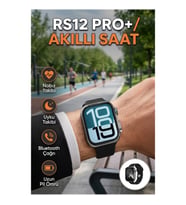 RS12 PRO+ 2025 Serisi AMOLED Ekranlı Akıllı Saat 45mm Titanyum Kasa Bluetooth Arama GPS Uyku ve Nabı