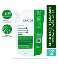 Vichy Dercos Kepek Şampuanı Normal ve Yağlı Saçlar - Yeniden Dolum Paketi - 500 ml