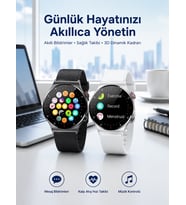 Akıllı Saat Amoled Ekran Bluetooth Bağlantılı Sesli Görüşme Nabız Ölçer