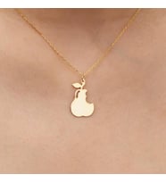 Kişiye Özel 925 Ayar Gümüş Armut Model Kolye (Gold)