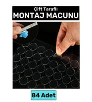 Premium Cam Metal Plastik Ahşap Mermer Çift Taraflı Şeffaf Nano Yuvarlak Montaj Macunu 84 Adet