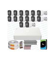 Provzen Hikvision Unv 14'lü Full HD Güvenlik Kamerası Set Gece Görüş, Mikrofon, Olay Anında Bildirim