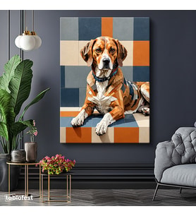 Dikey Kanvas Tablo Beagle Köpek Hayvan Tablosu Ev Ofis Duvar Dekoru