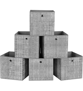 Songmics Saklama Kutusu, 6'Lı Set, Dokunmamış Kumaştan Yapılmış Saplı Düzenleme Kutuları, Katlanır K (Çok Renkli)