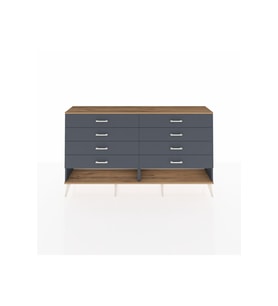 Arges Konsol 8 Çekmeceli  176x30x99 Antrasit-Çam/Antrasit
