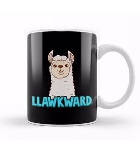 Cute & Funny Llawkward Awkward Llama Pun Lama Kupa Bardak Porselen